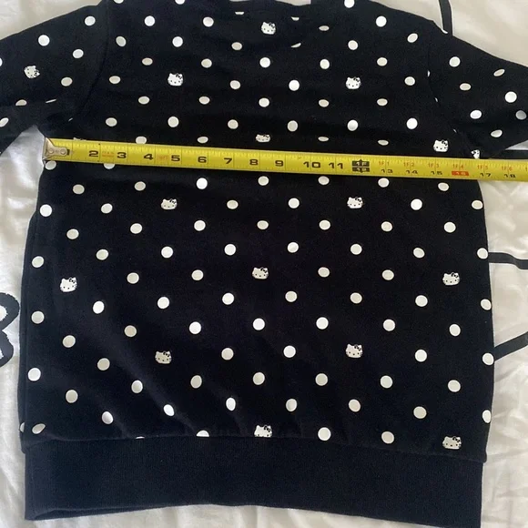 Hello Kitty Black Polka Dot Kids Sweatshirt - Picture 9 of 11
